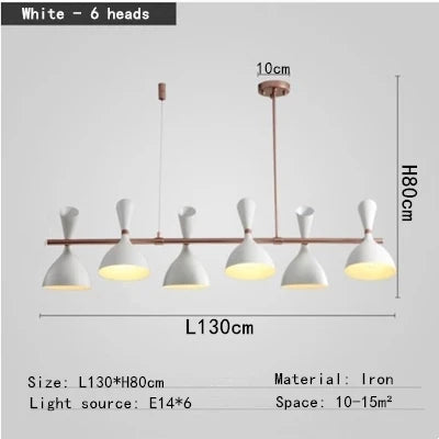 Afralia Nordic LED Multiple Head Chandelier - Black/White Iron Art - Living Room/Bedroom/Kitchen/Hotel