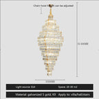 Crystal Large Chandelier for Villa Duplex Loft Stairs, Elegant Hall Pendant Light