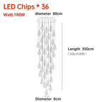 Nordic Crystal Cube Chandelier: LED Light for Home, Staircase, Living Room