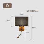 Modern Wood Iron LED Wall Lamp for Living Room Bedroom Lighting Sconce Nightlight
