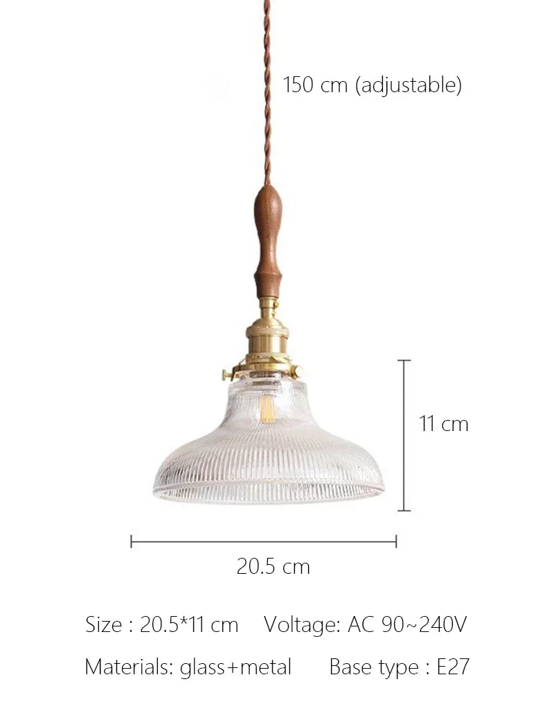 Brass Glass Retro Chandelier Art Deco LED Dining Room Light