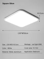 LED Ceiling Light: Nordic Style Ultra Thin Square Lamp for Living Room and Bedroom