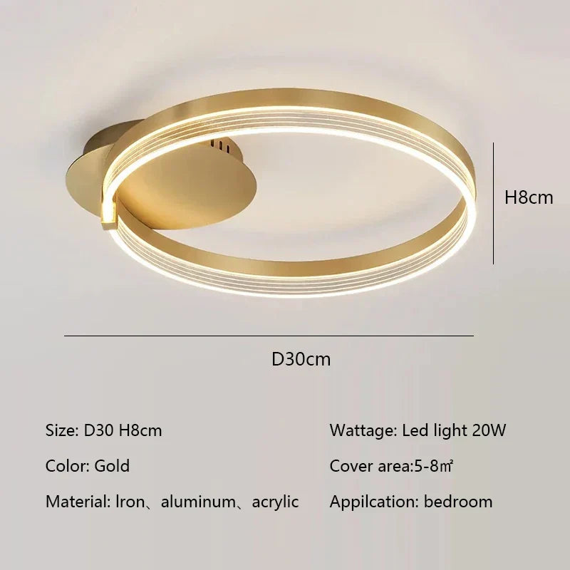 Modern Minimalism Round Ring Ceiling Lamp LED Lighting Fixture