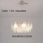 Gold Feather Chandelier LED Pendant Light for Home Decor