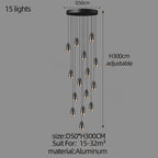 Modern LED Mini Chandelier for Penthouse Villa Kitchen Living Room & Staircase