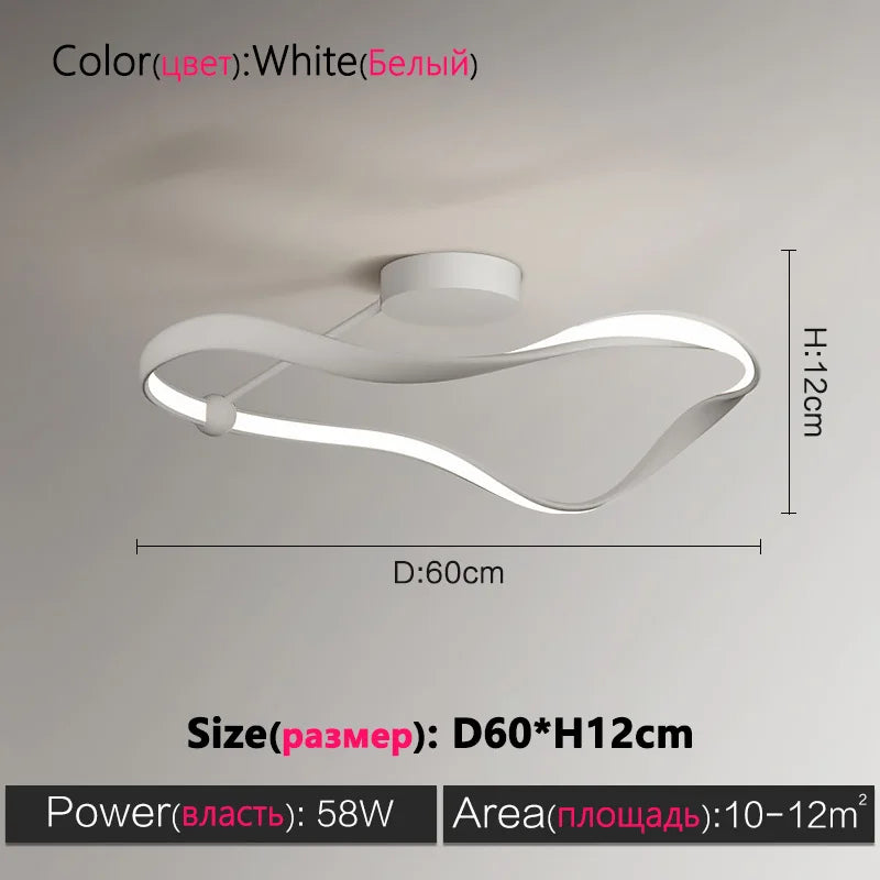 Modern Minimalist LED Ceiling Lamp for Bedroom and Book Room