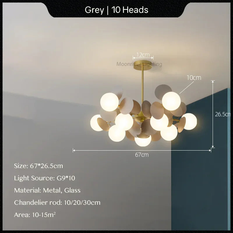 Glass Hanging Ceiling Lamp for Kids Room, Living Room, Bedroom - Modern Chandelier & Home Decor