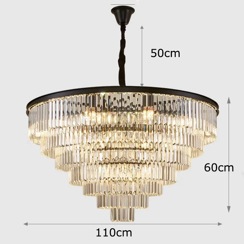 Crystal Chandelier Stair Pendant Light Interior Lighting for Modern Home Decor