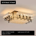Crystal Rectangular Ceiling Light for Living Room, Bedroom, and Dining Room
