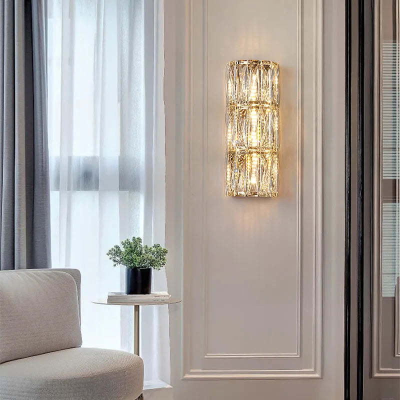 Crystal LED Wall Lamp for Living Room Aisle Bedroom Staircase Decoration