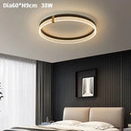 Minimalist Remote Control Round LED Ceiling Lamp for Bedroom and Living Room
