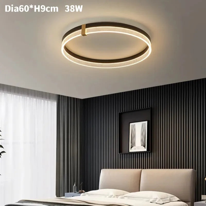 Minimalist Remote Control Round LED Ceiling Lamp for Bedroom and Living Room