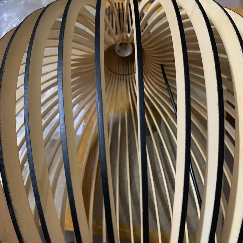 Nordic Wooden Birdcage Pendant Light for Living Room