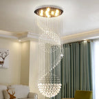Modern Crystal Staircase Chandelier for Living Room Lobby LED Home Lighting Fixture