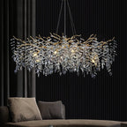 Crystal Pendant Chandelier Luxury LED Lighting Branch Design for Living and Dining Rooms