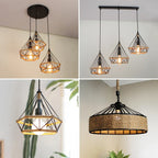 Vintage Hemp Rope Pendant Light Industrial Chandelier Loft Decor Lampshade