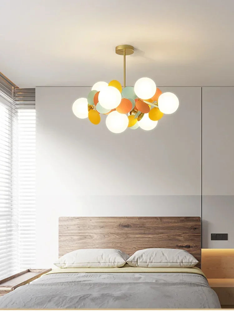 Glass Hanging Ceiling Lamp for Kids Room, Living Room, Bedroom - Modern Chandelier & Home Decor
