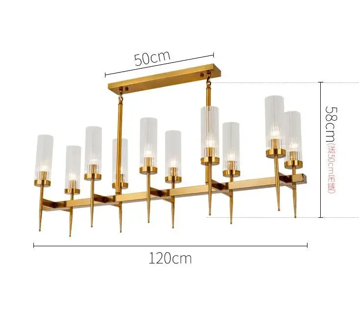 Gold Plated Nordic Living Room LED Chandelier | Luxury Hanging Pendant Lighting