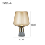 Nordic Concrete Table Lamp for Living Room Garden Bedroom Study Gray Glass Light