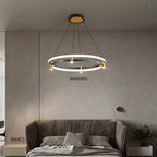 Black Ring LED Pendant Chandelier for Table Dining Living Kitchen Island Lighting