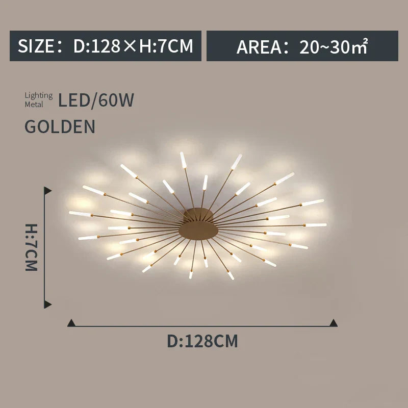Modern Designer Fireworks LED Chandelier for Living Room Dining - Home Decor Lighting