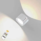 Double Head LED Wall Lamp Touch Control Remote, 360° Rotation, USB Rechargeable