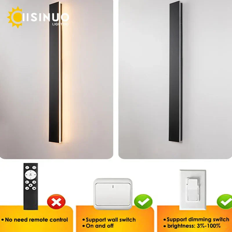 Outdoor Black Wall Sconce with Dimmer Switch for Bright Garden Lighting