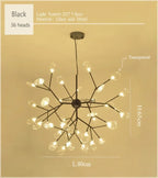 2024 Nordic Firefly LED Chandelier - Ideal for Living Room, Bedroom, Dining Room