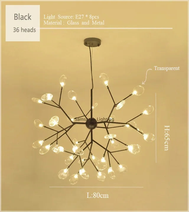 2024 Nordic Firefly LED Chandelier - Ideal for Living Room, Bedroom, Dining Room