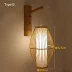 Bamboo Wall Lights: Retro Hand-woven Luminaire for Bedroom, Corridor, Hotel, Restaurant Decor
