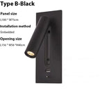 LED Wall Sconce Adjustable Reading Light for Hotel Bedroom, USB Charging