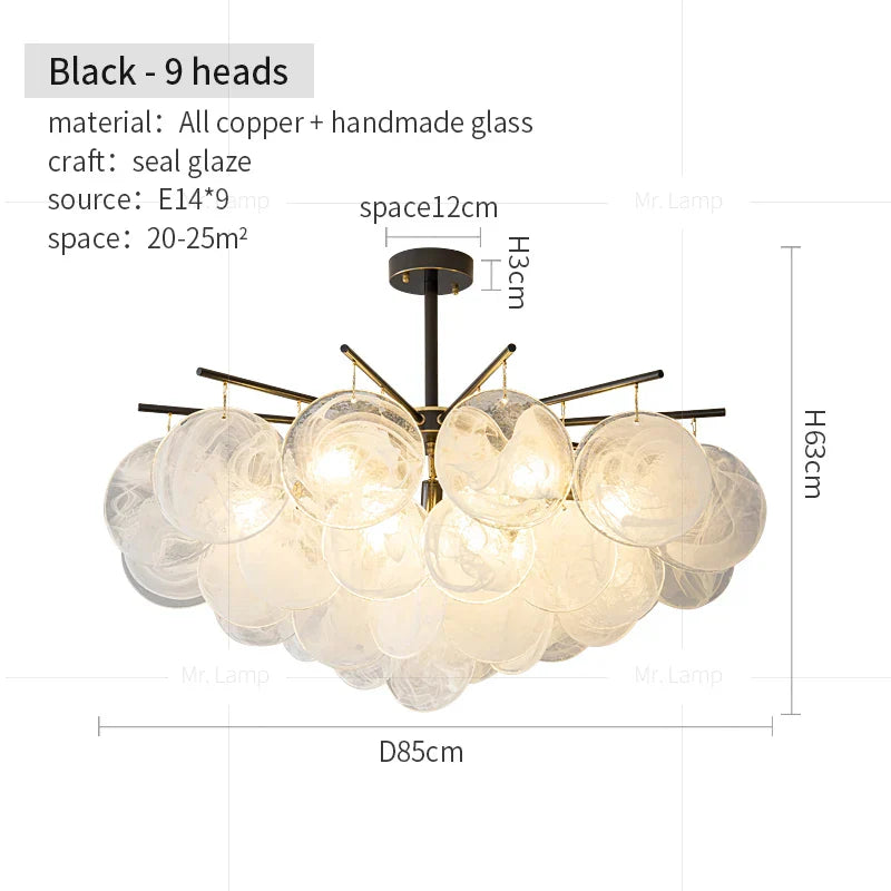 Modern Luxury Black Gold Chandelier for Living Room and Restaurant