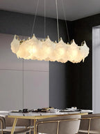 Glass Chandelier LED Circle Pendant Lights for Modern Luxury Living & Dining Decor