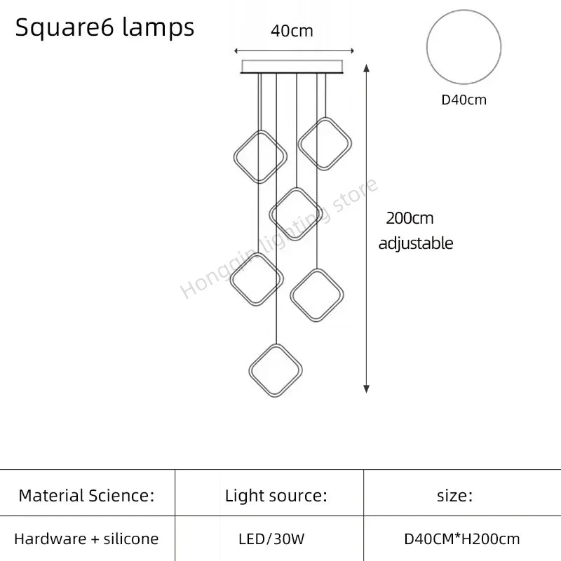Modern Chandelier Luxury Villa Staircase Lighting by Afralia™