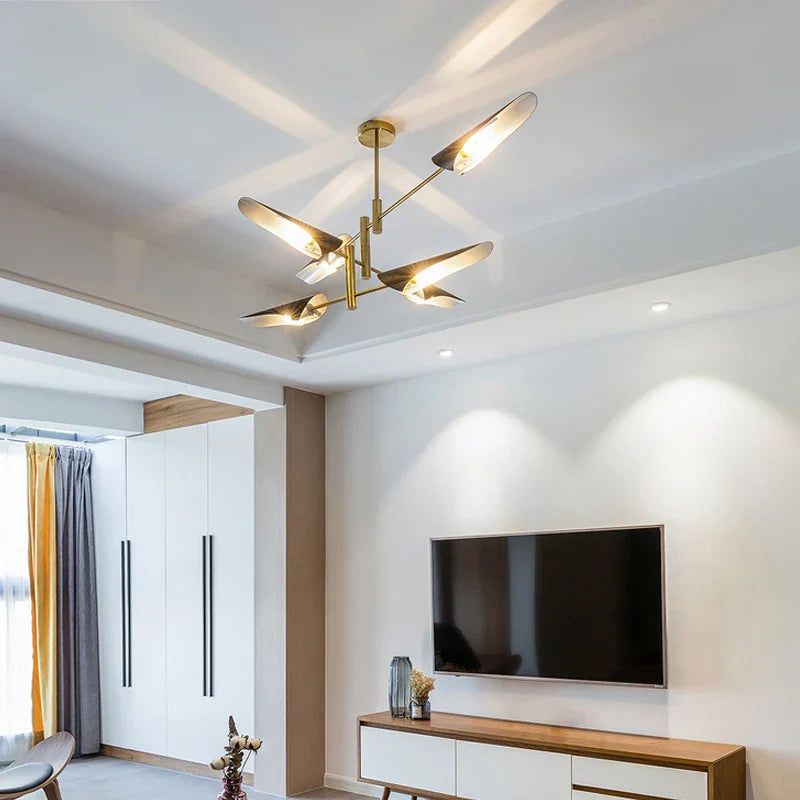 Modern Iron Hanging Ceiling Lamp LED Light Chandelier for Living Room Bedroom Shop Bar