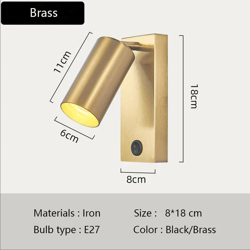 Black Brass LED Wall Sconce Lighting Fixture - Nordic Art Wall Lamp