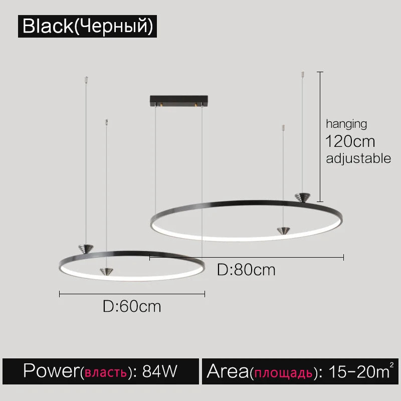 Italian Style Annular Pendant Lamp for Living Room, Dining Room, Bedroom
