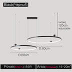 Italian Style Annular Pendant Lamp for Living Room, Dining Room, Bedroom