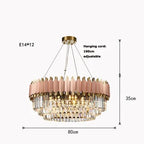 Luxury Crystal Chandelier: Black Golden LED Stainless Steel Pendant