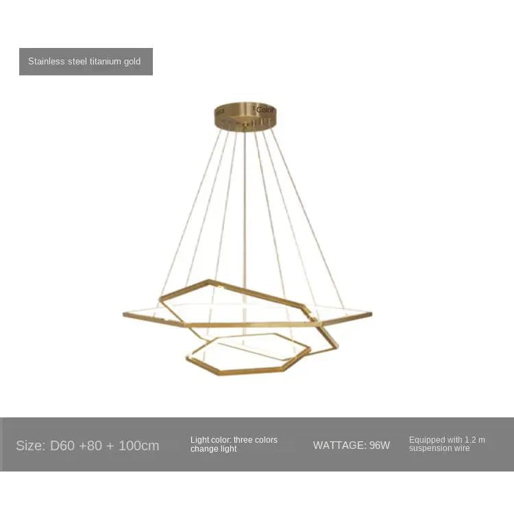 Modern Luxury Hexagon LED Pendant Chandelier for Living Room and Bedroom