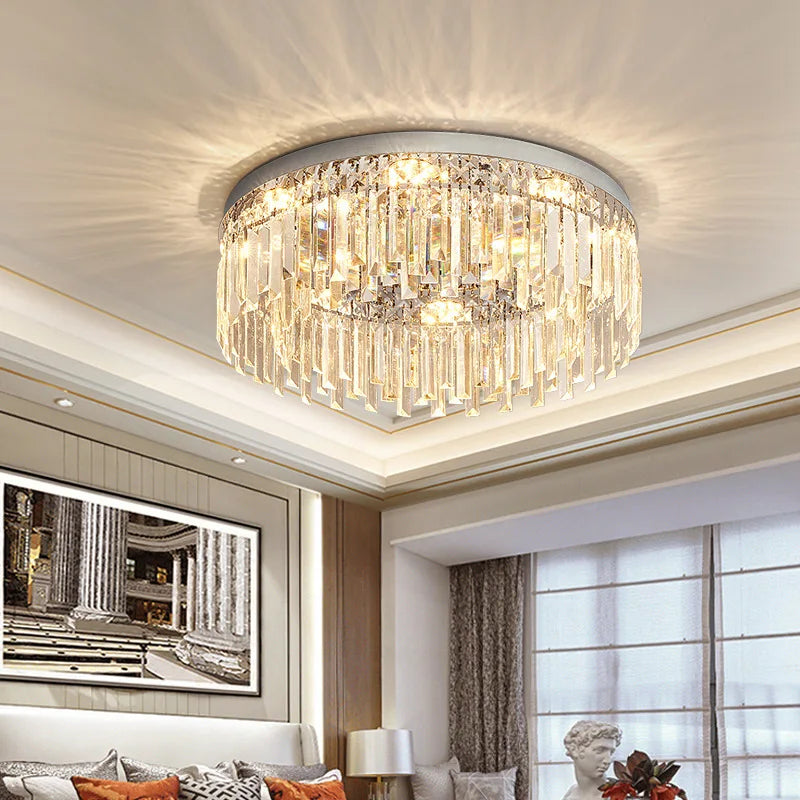 Crystal Ceiling Lamp: Modern Minimalist Light Luxury for Home Indoor Lighting