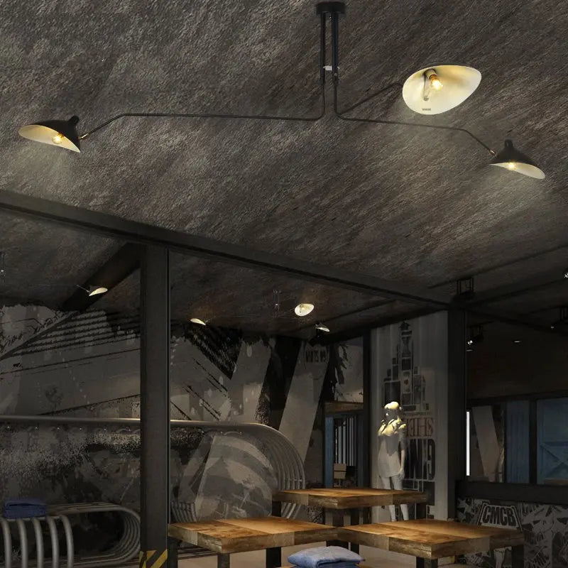 Nordic Spider LED Ceiling Lamp Iron Black Industrial Decor Living Room Light