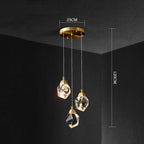Diamond Crystal Chandelier: Luxury Gold LED Lighting for Staircase & Living Room