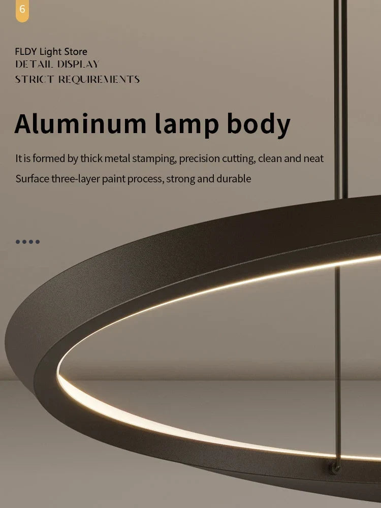 Modern Minimalist Ring Chandelier for Living Room, Bedroom, and Restaurant