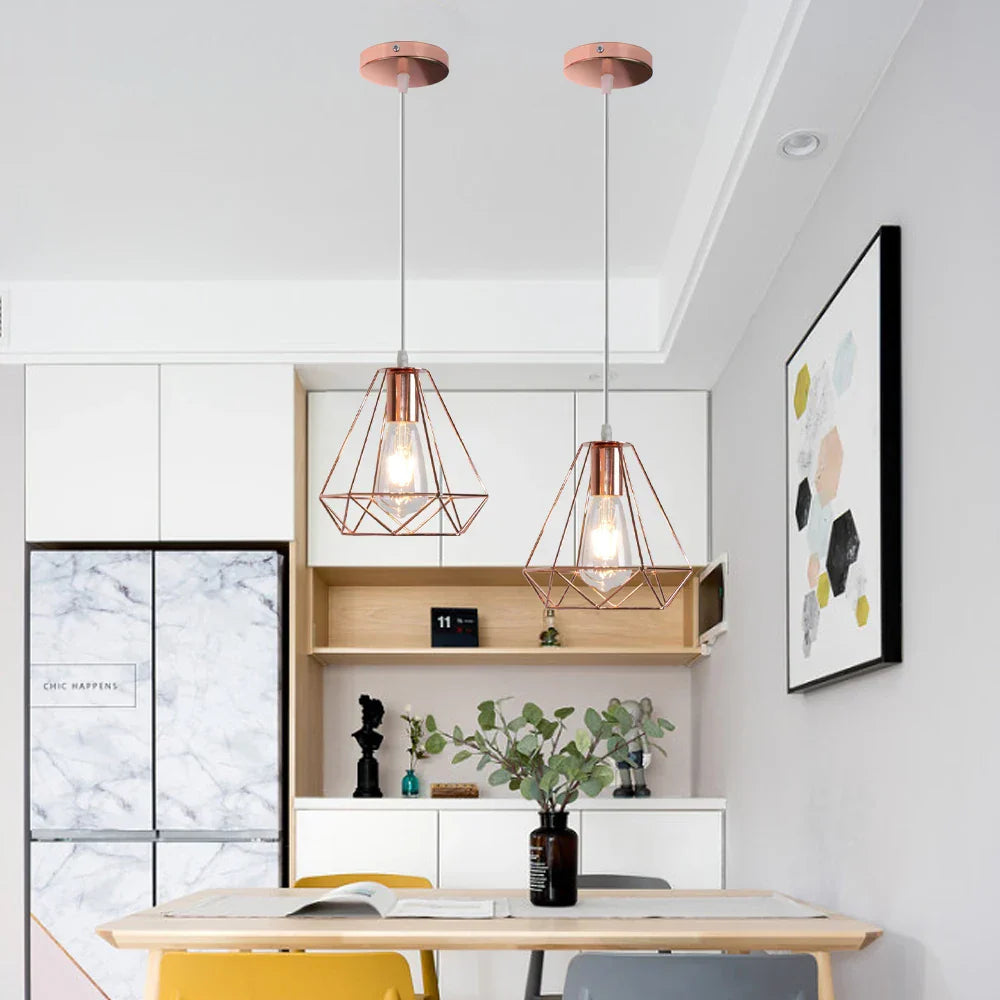 Industrial Metal Cage Pendant Lamp for Home Lighting