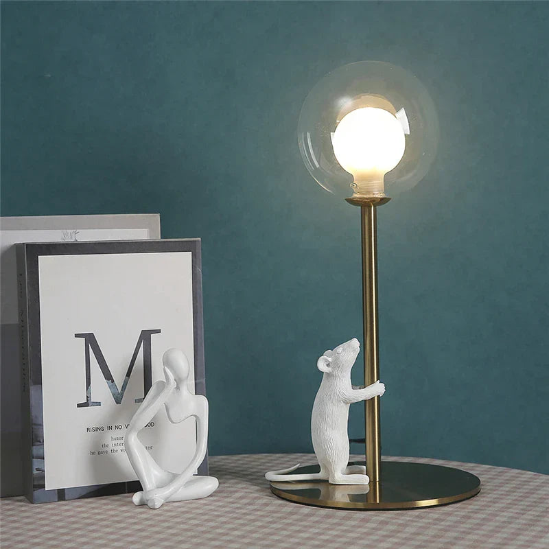 Resin Mouse Table Lamp LED Desk Light Modern Decorative Stand Lighting Fixtures