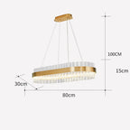 LED Crystal Pendant Light: Modern Nordic Round Chandelier with Dimmable Gold Finish