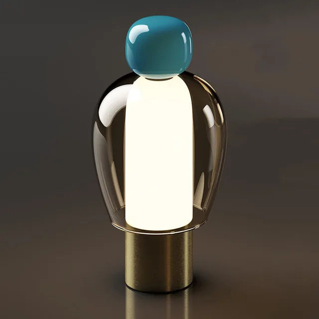 Nordic Mushroom Glass Table Lamp USB Plug for Bedroom Living Room by Afralia™