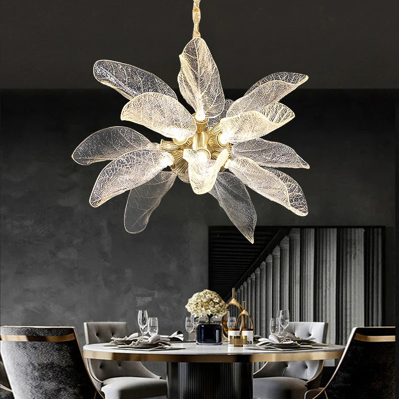 Elegant Copper Chandelier Light for Kitchen Dining Living Room - Modern Luxury Crystal Lamp