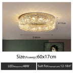 Modern Crystal LED Chandelier Chrome & Gold Ceiling Lamp for Living Room Decor